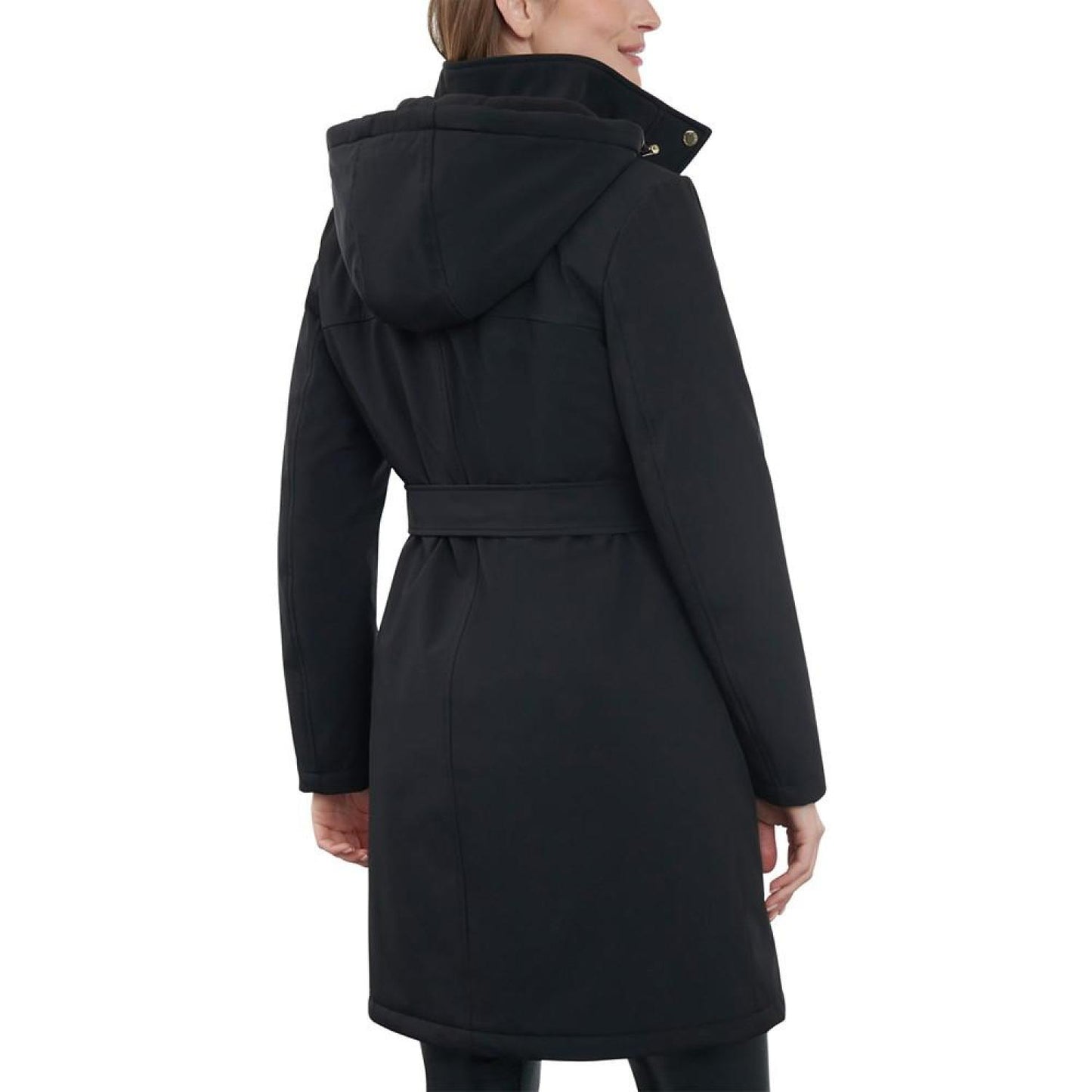 Women's Petite Hooded Belted Raincoat, Created for Macy's