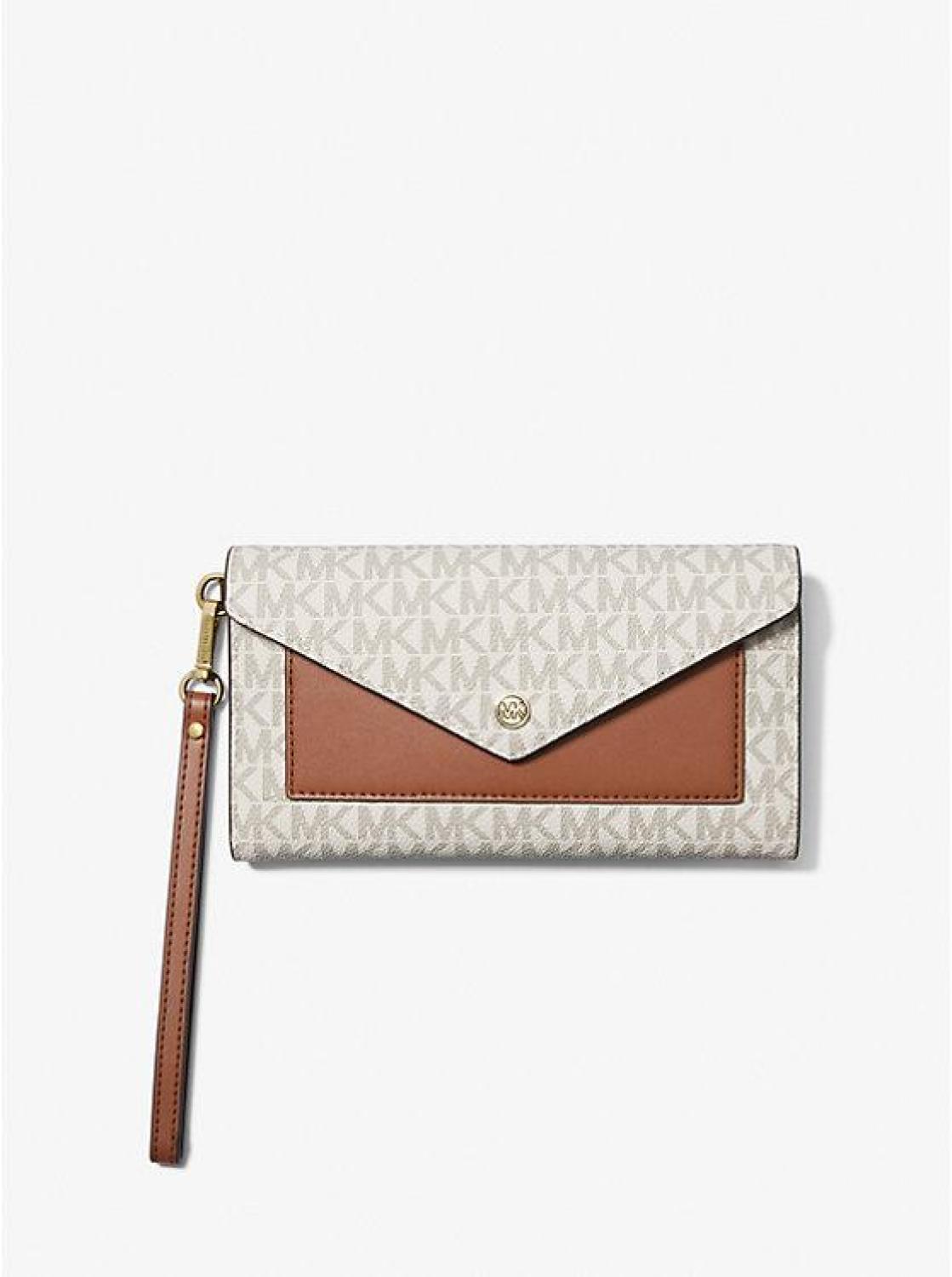 Jet Set Large Signature Logo Envelope Wristlet