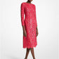 Hand-Embroidered Paillette Floral Lace Dress