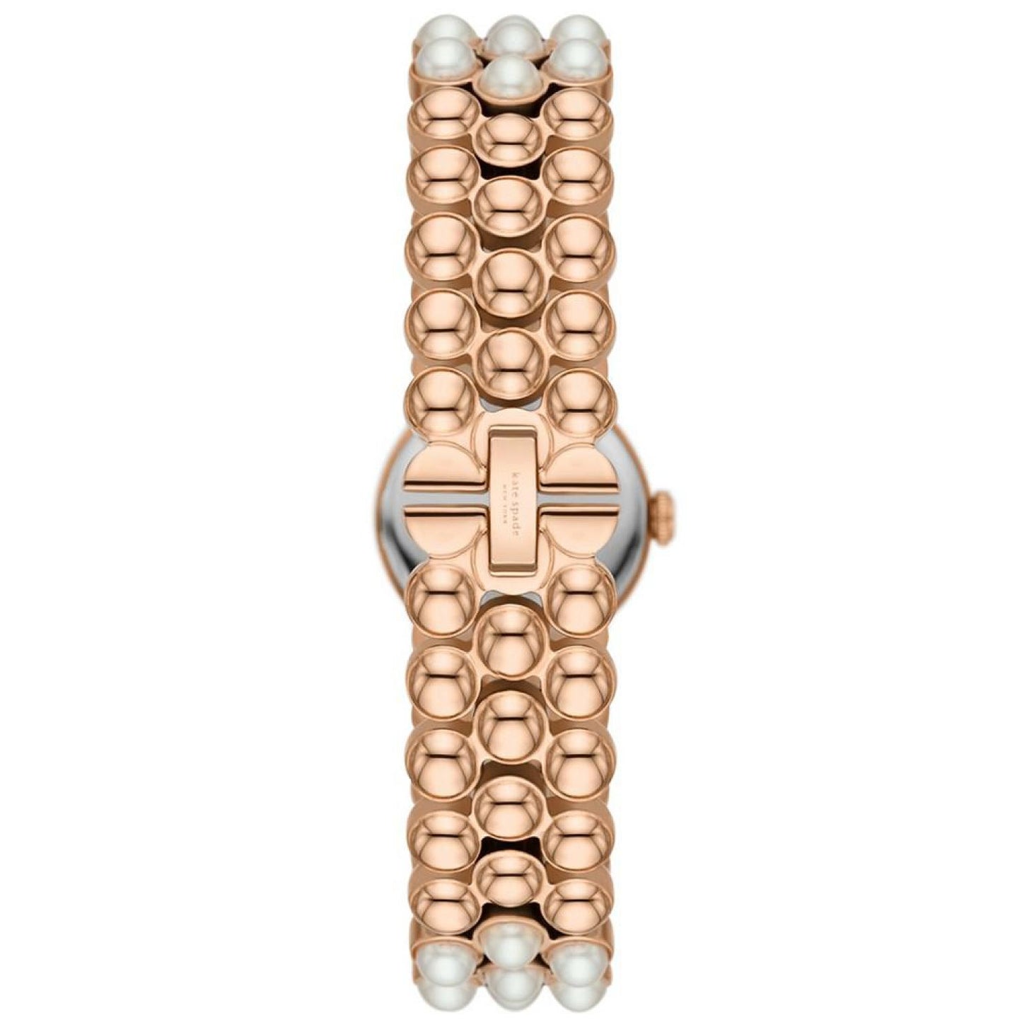 Kate Spade Women's Monroe Imitation Pearl Three-Hand Rose Gold-Tone Stainless Steel Bracelet Watch 24mm