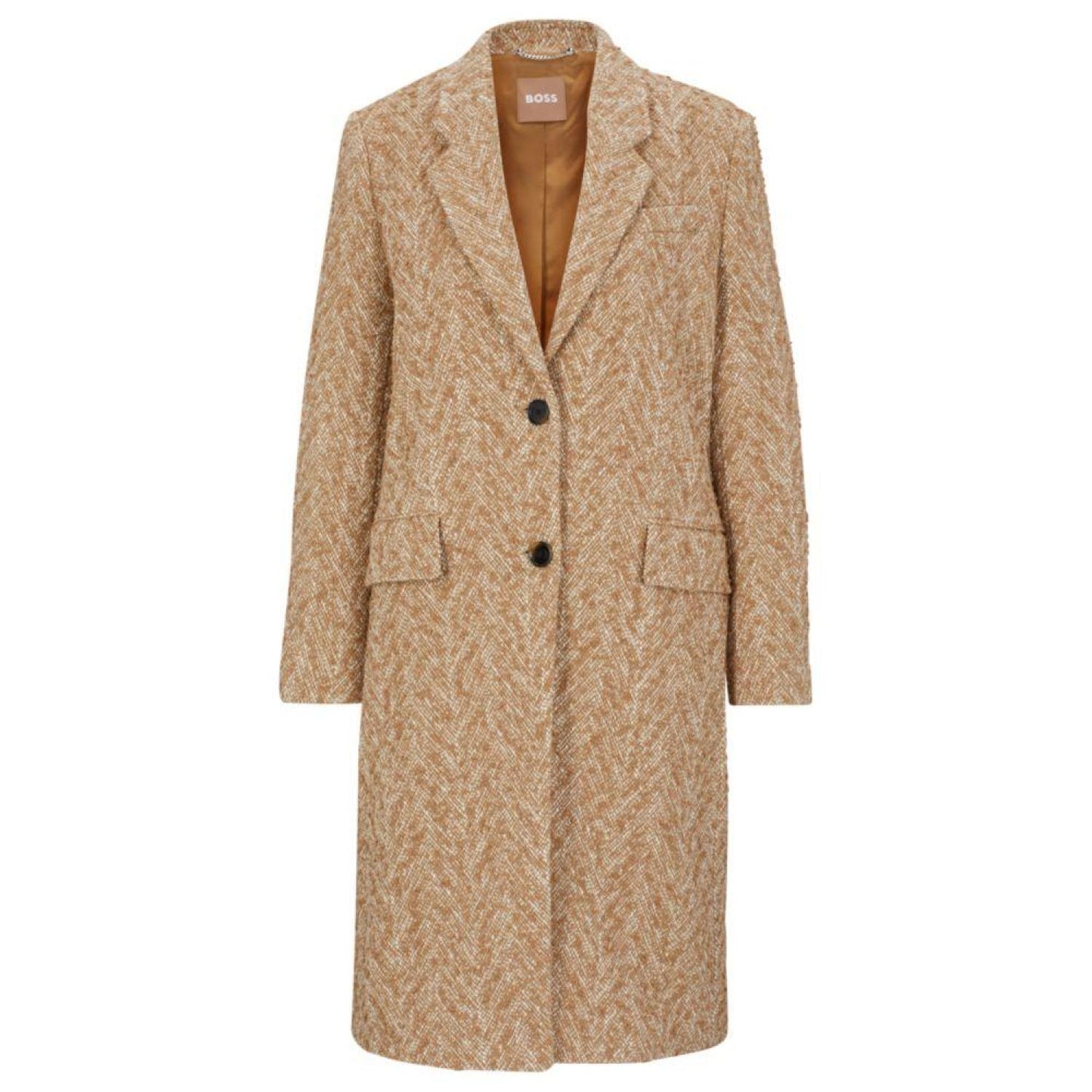 Slim-fit coat in a structured cotton blend