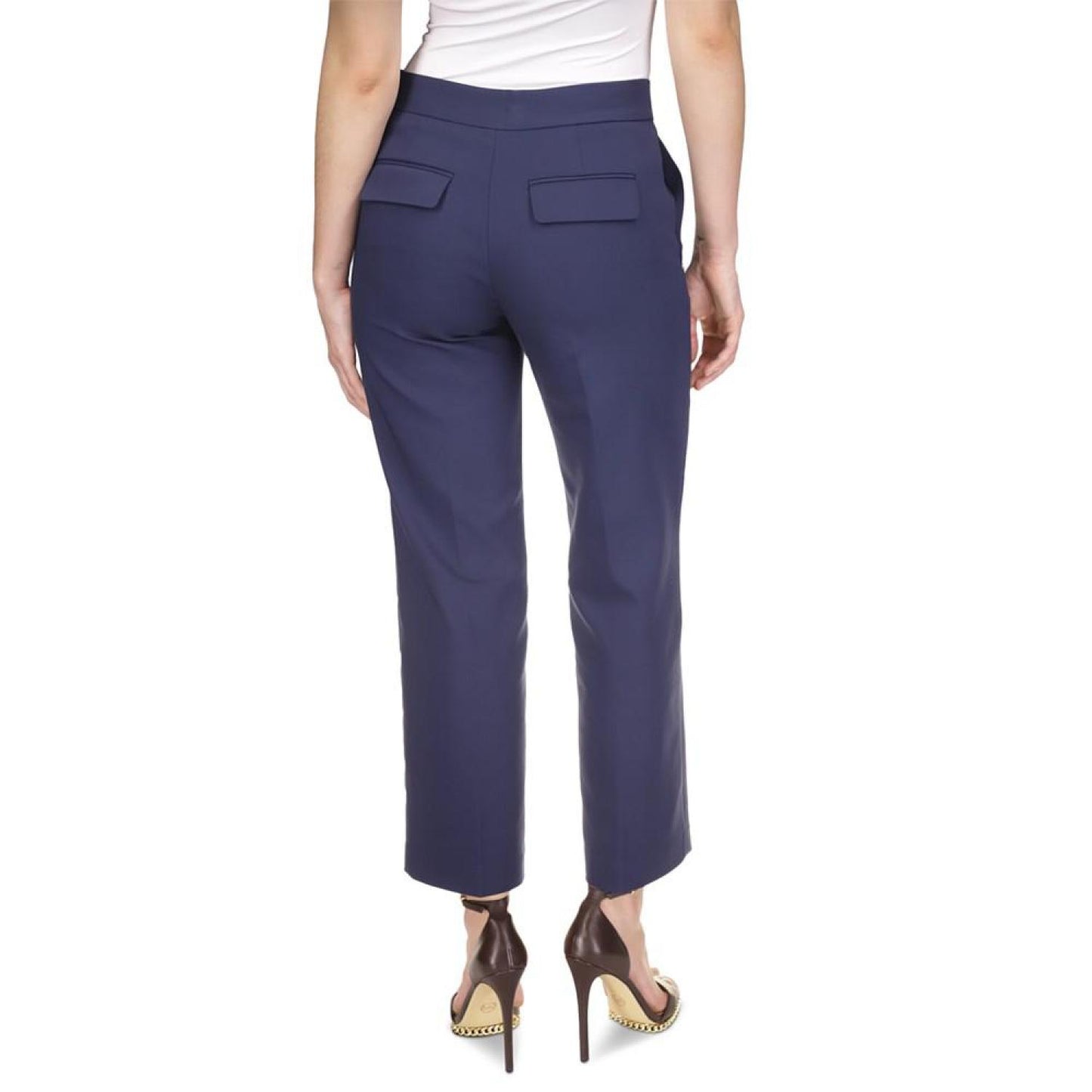 Petite Straight-Leg Flap-Pocket Pants