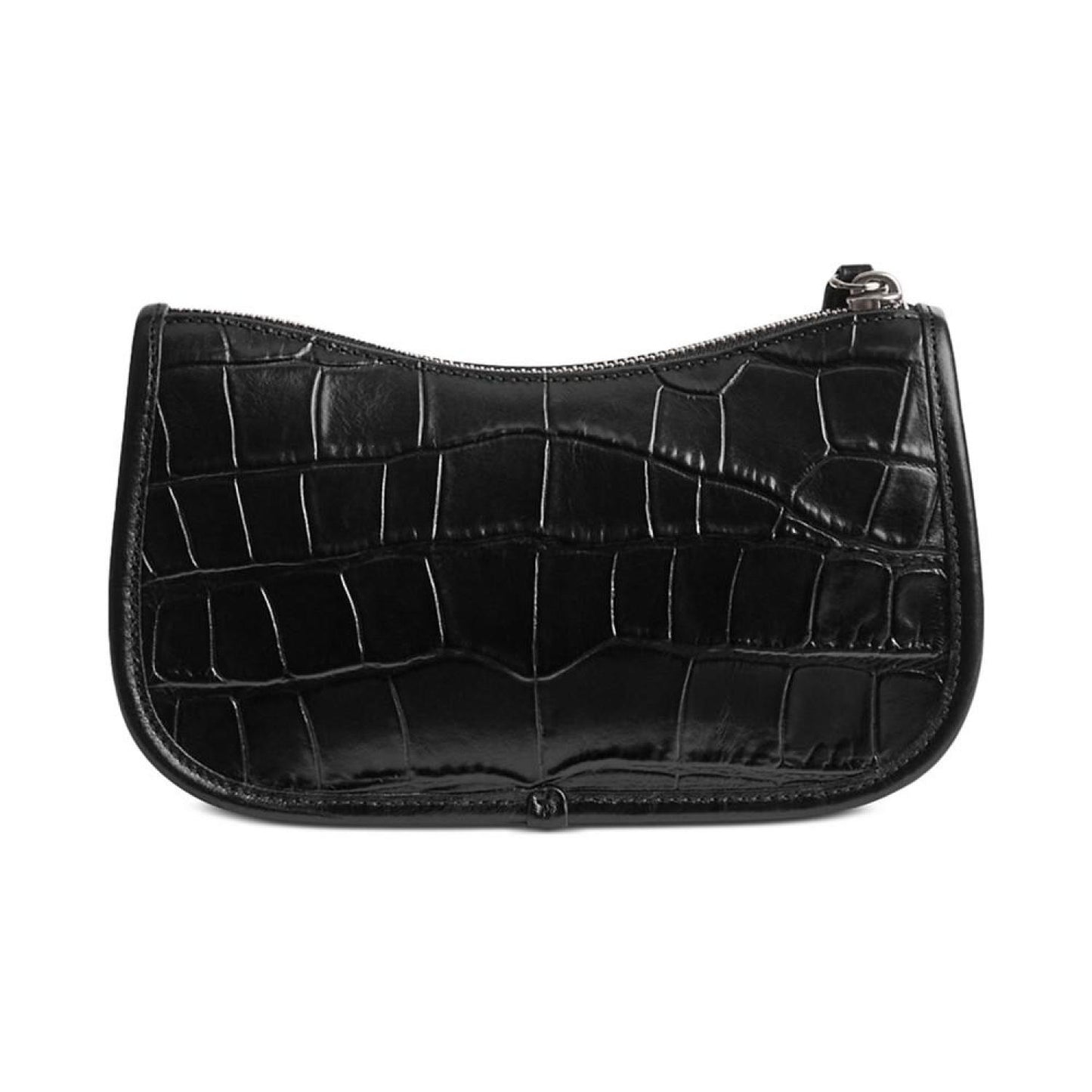 Embossed Croc Leather Swinger 20 Shoulder Bag