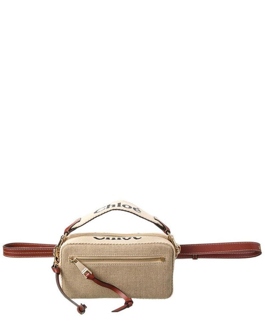 Chloé Woody Canvas & Leather Belt Bag