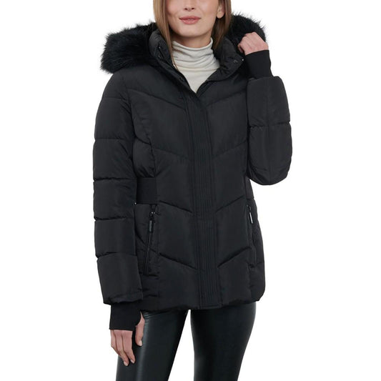 Women's Faux-Fur-Trim Hooded Puffer Coat