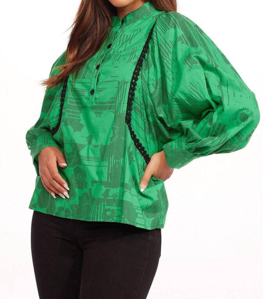 Neem Blouse In Evergreen Angelica