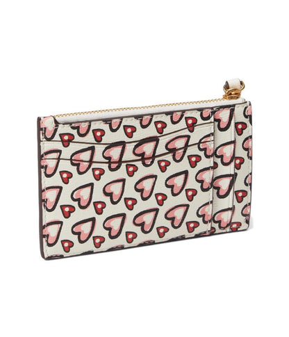 Morgan Valentines Heart Print Coin Card Case Wristlet