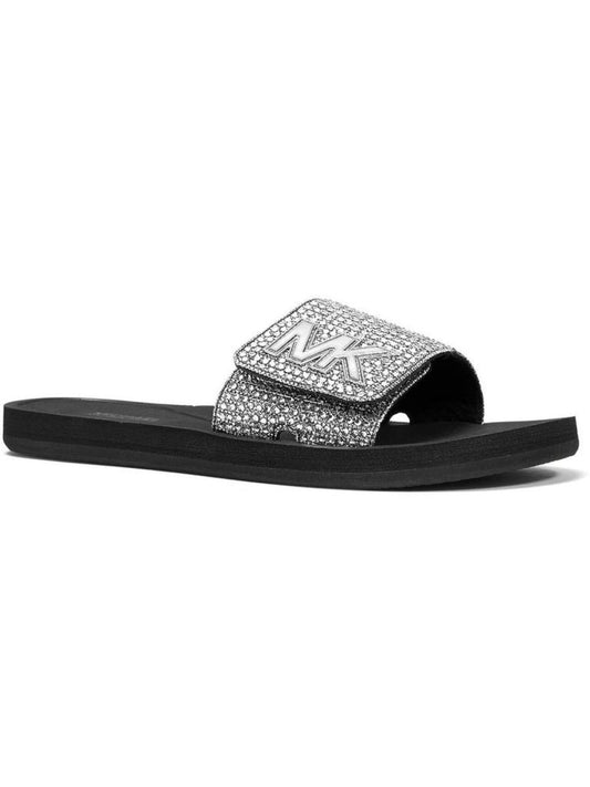 MK Slide Womens Textured Metallic Slides