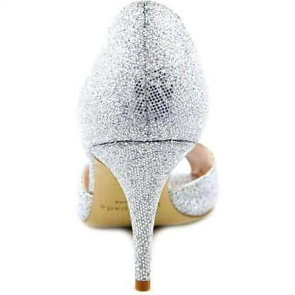 Women's Peep Toe Heel In Silver/starlight