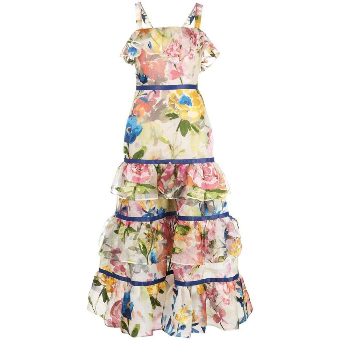 Tiered Floral Print Dress