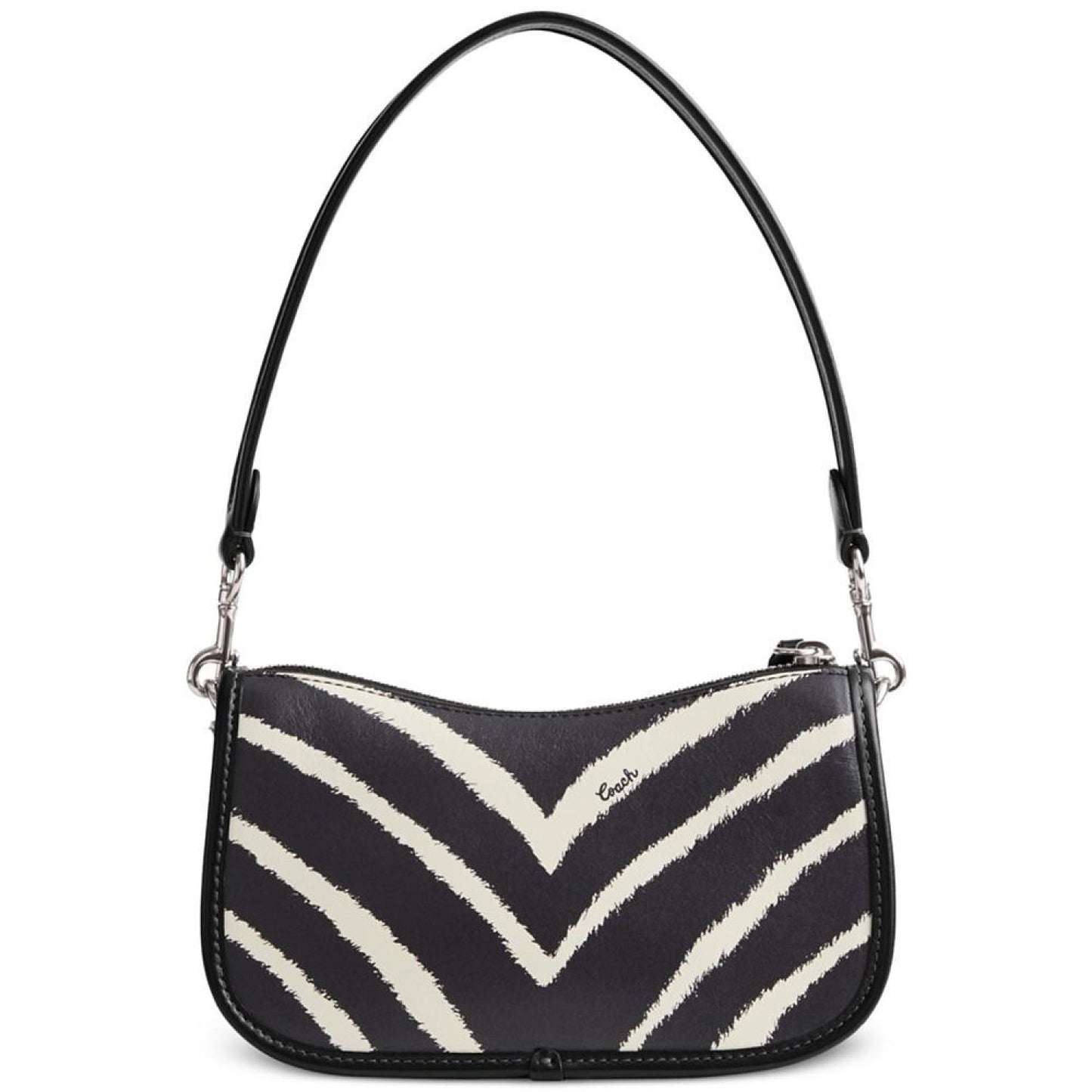 Zebra Printed Mini Leather Swinger 20