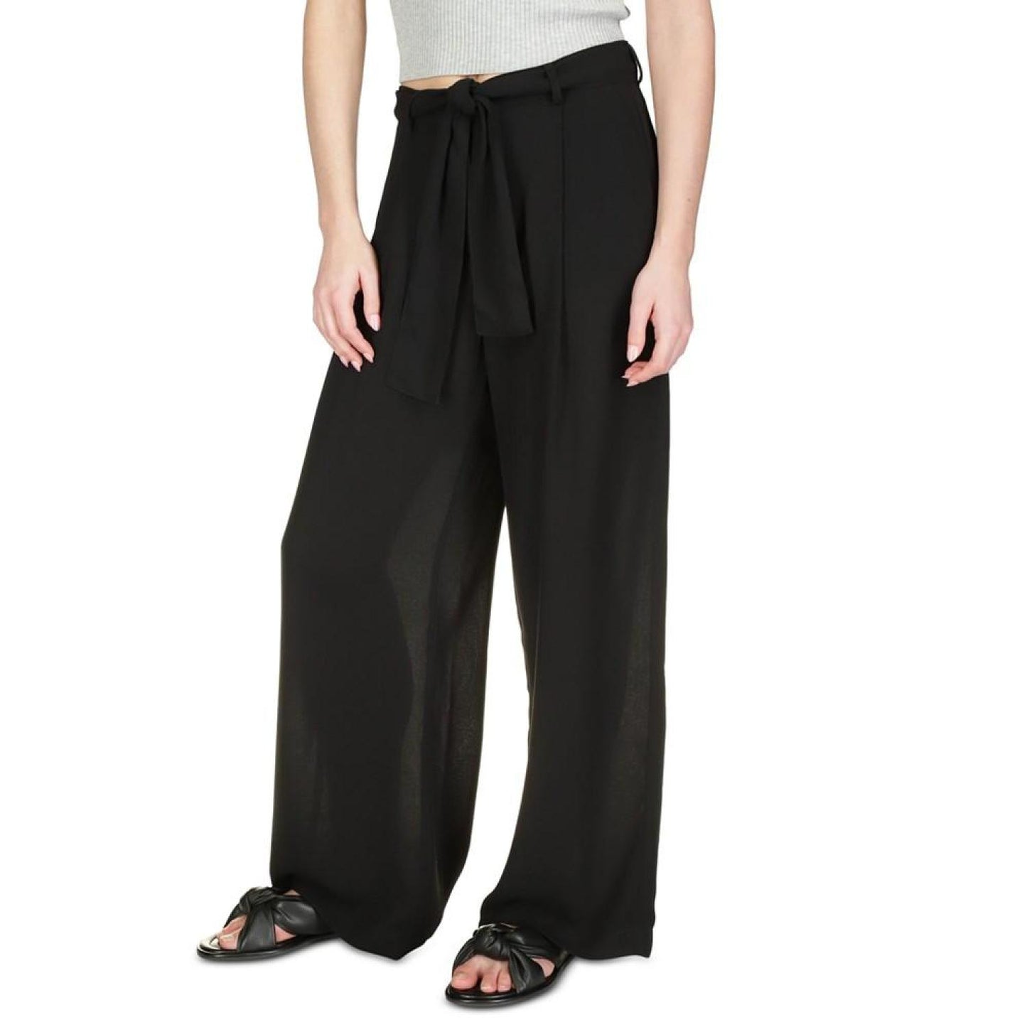 Self-Sash Wide-Leg Pants, Regular & Petite