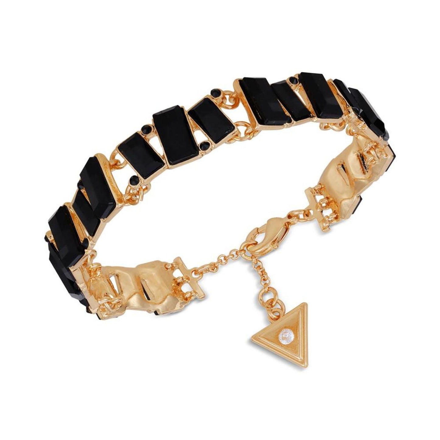 Gold-Tone Baguette Stone Flex Bracelet