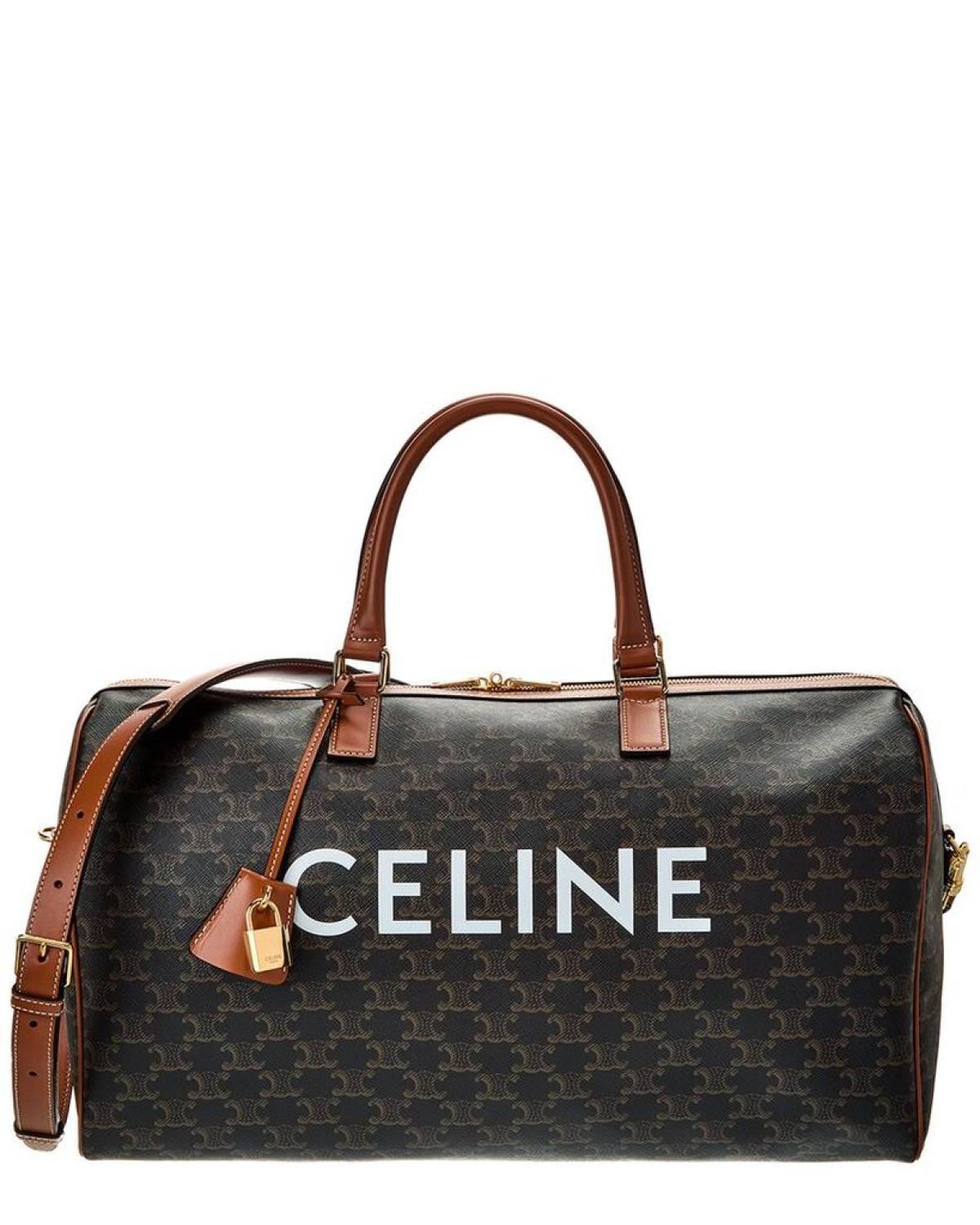 CELINE Medium Coated Canvas & Leather Travel Bag