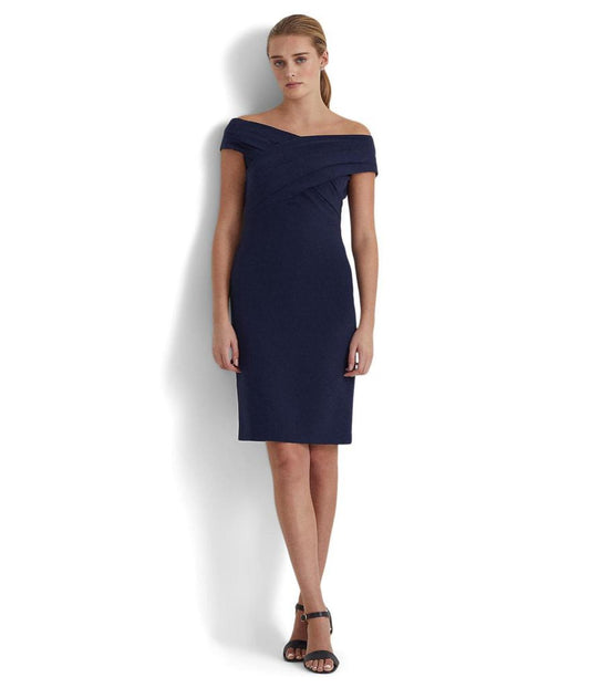 Crepe Off-the-Shoulder Cocktail Dress