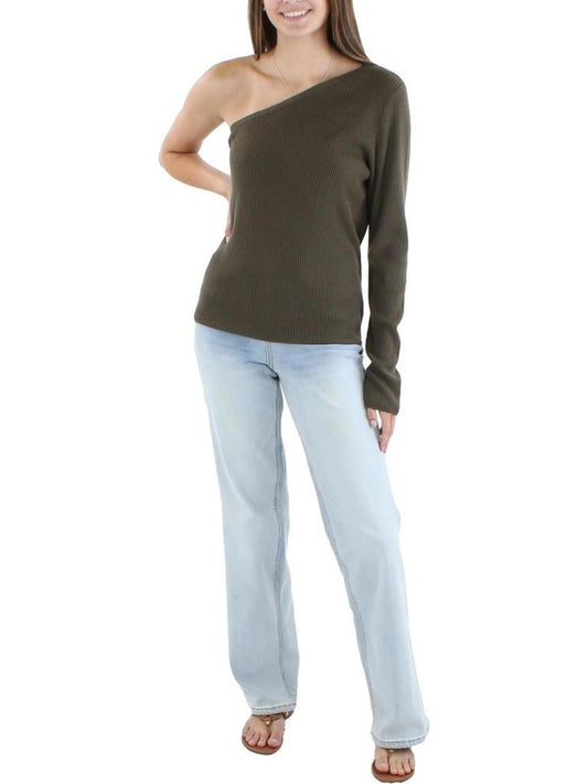 Womens Wool Ribbed Pullover Sweater