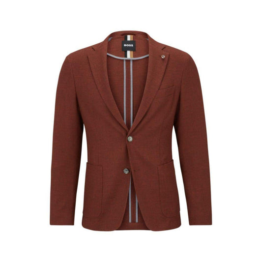 Micro-pattern slim-fit jacket in a cotton blend