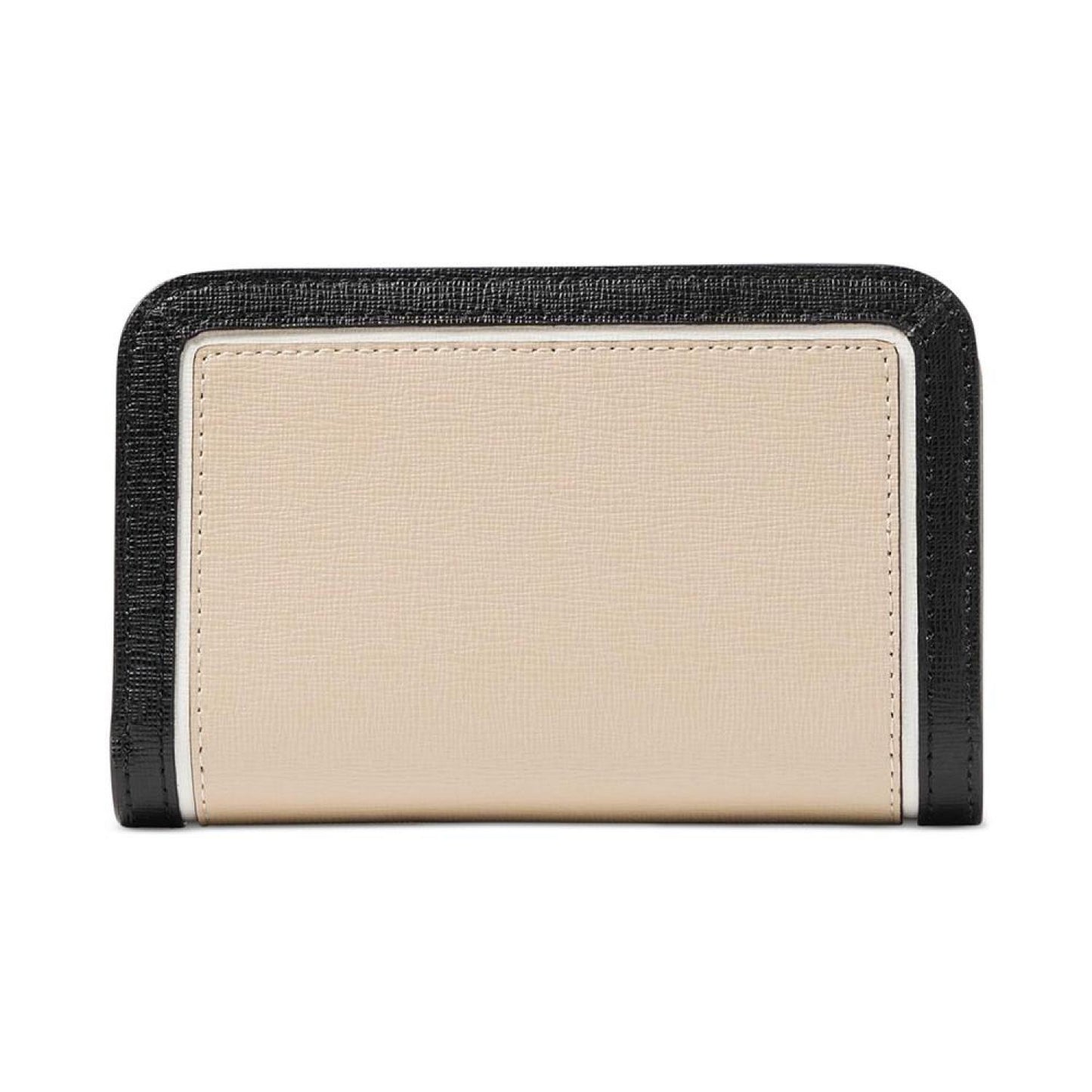 Morgan Colorblocked Saffiano Leather Compact Wallet