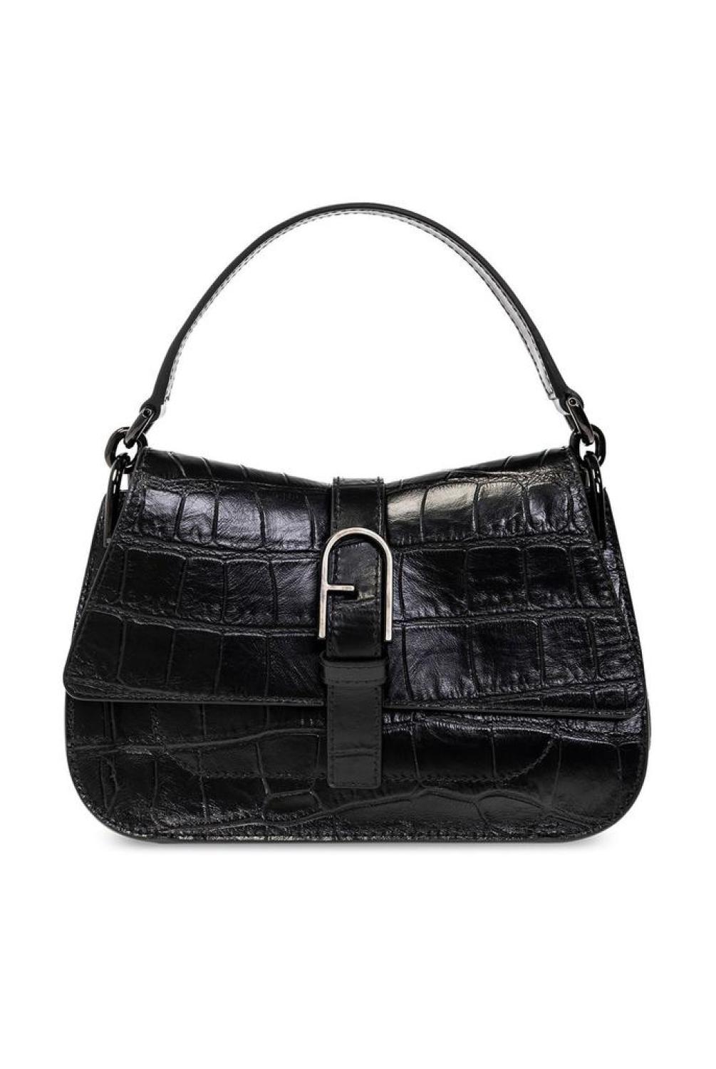 Furla Flow Embossed Foldover Top Mini Shoulder Bag