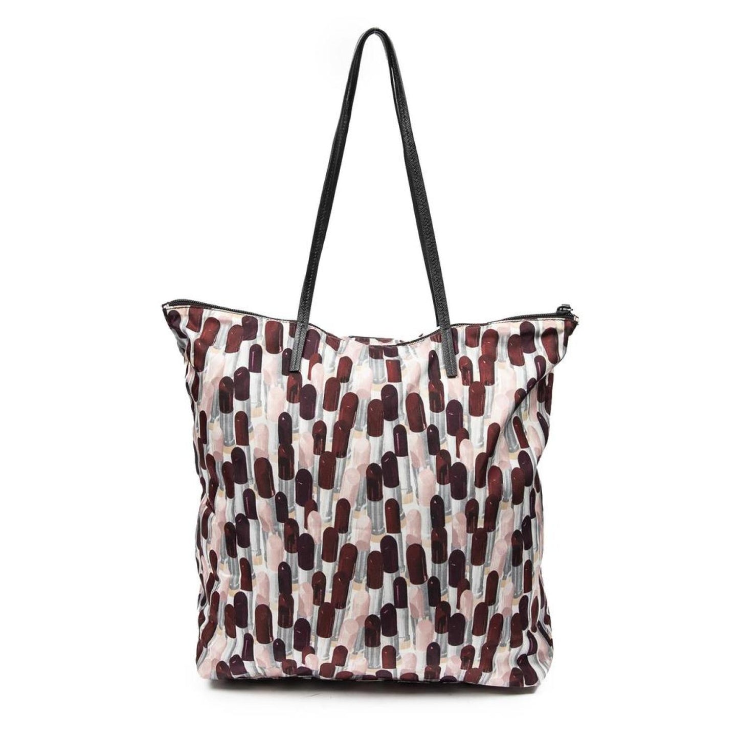 Large Lipstick Shopping Zip Tote