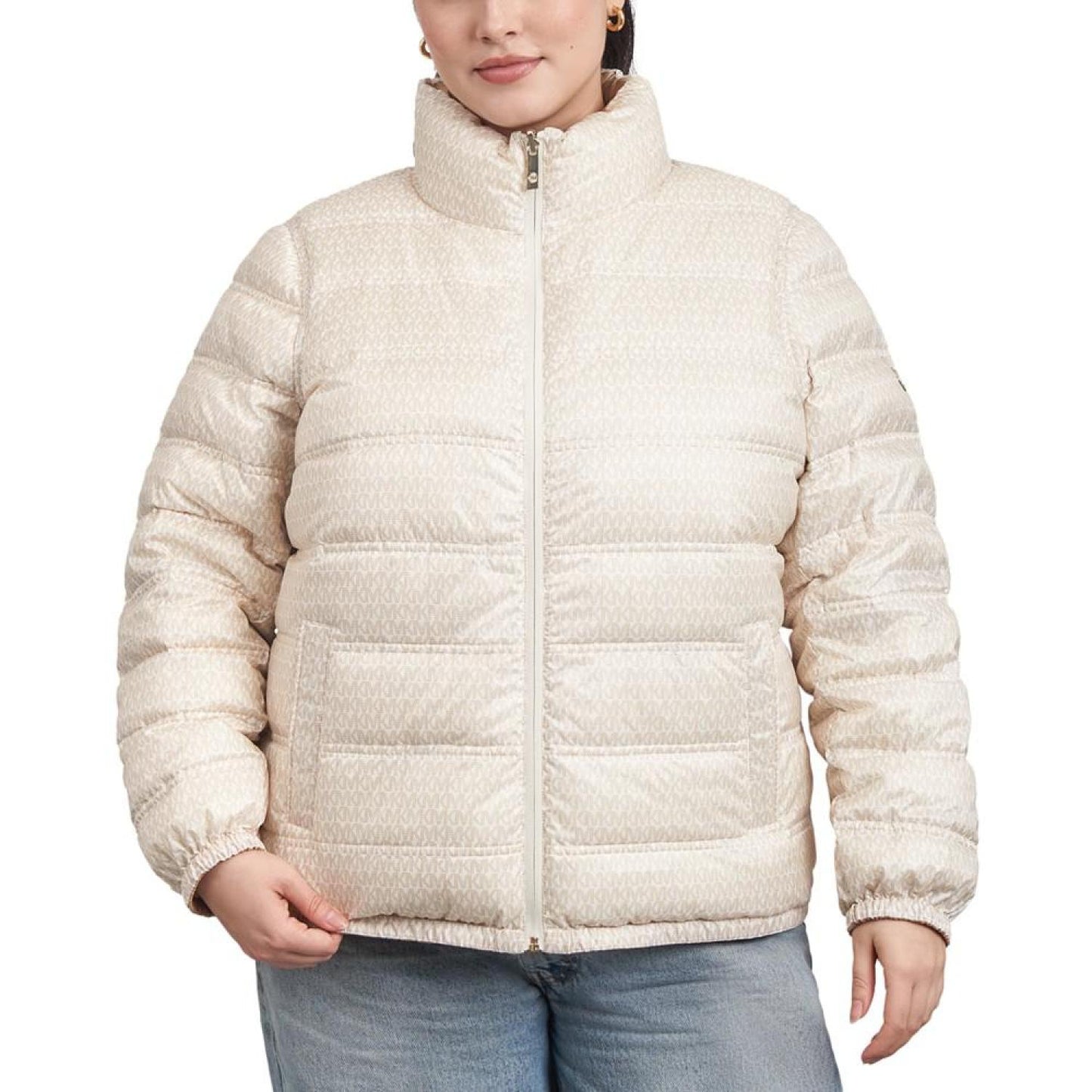 Women's Plus Size Reversible Shine Down Puffer Coat, Created for Macy's