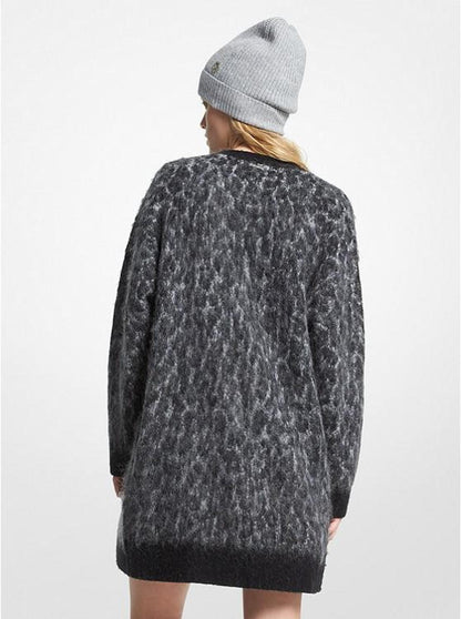 Brushed Leopard Jacquard Cardigan