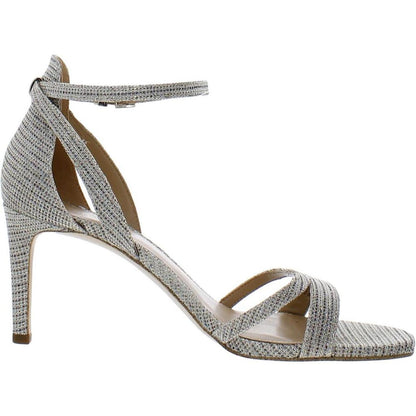 Womens Metallic Ankle Strap Heels