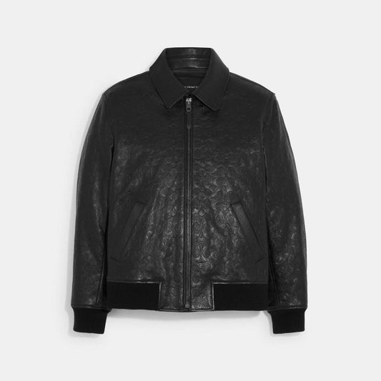 Coach Outlet Leather Signature Jacket