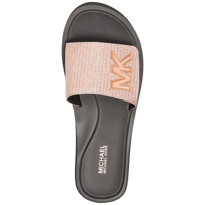 Women's MK Platform Logo Pool Slide Sandals