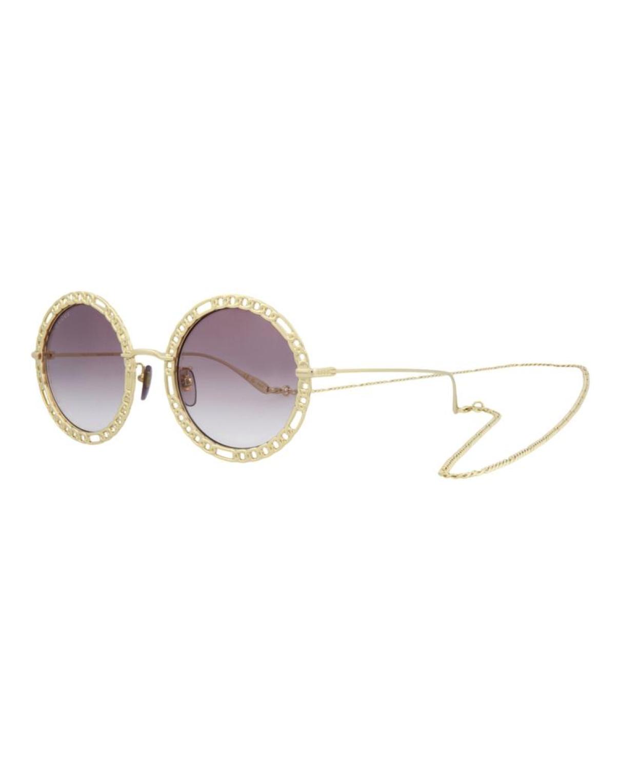 Round/Oval-Frame Metal Sunglasses