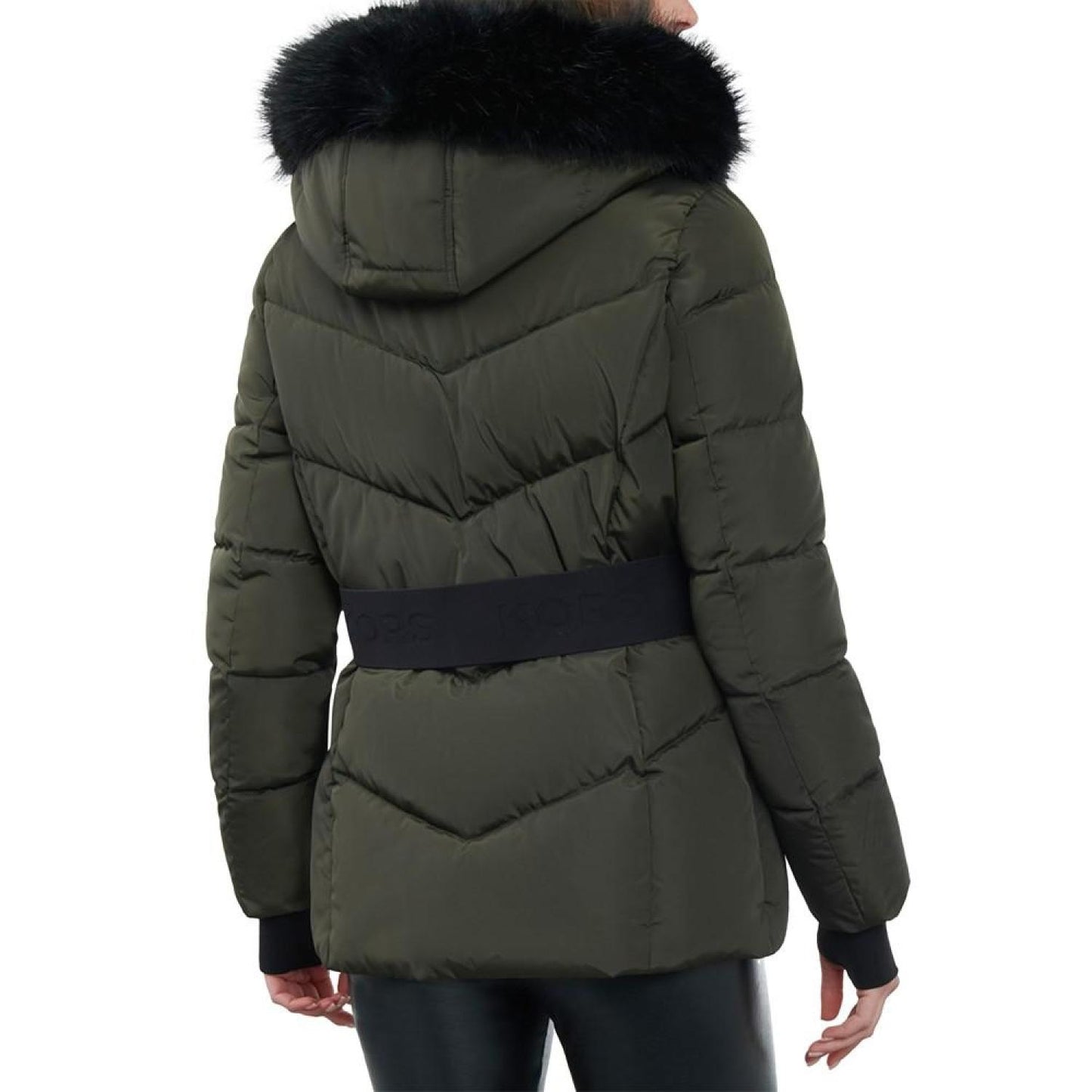 Women's Faux-Fur-Trim Hooded Puffer Coat