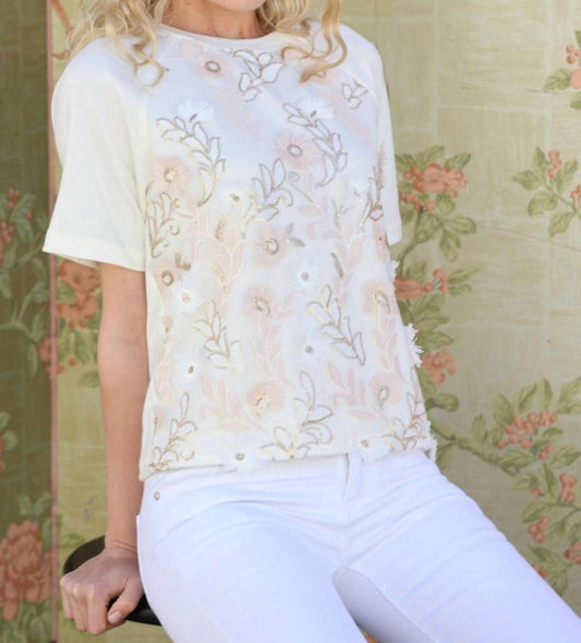 Kylee Short Sleeve Sweatshirt In Blush Blossom