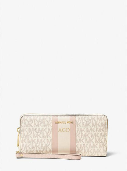 Logo Stripe Continental Wristlet