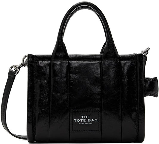 Black 'The Shiny Crinkle Mini' Tote