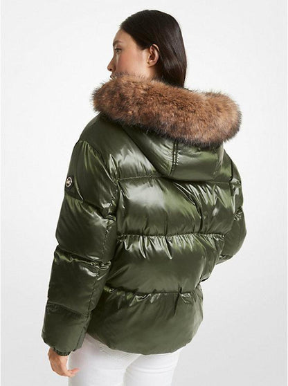 Faux Fur Trim Puffer Jacket