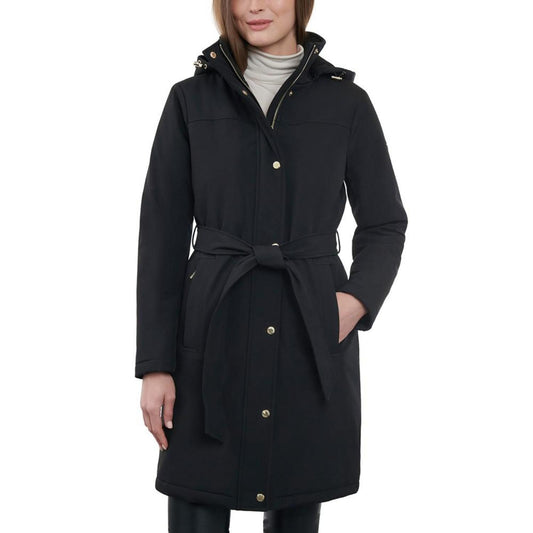 Women's Petite Hooded Belted Raincoat, Created for Macy's