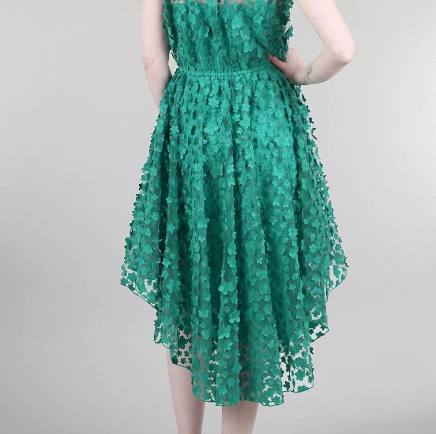 Shentel Petal Dress In Seaglass Green