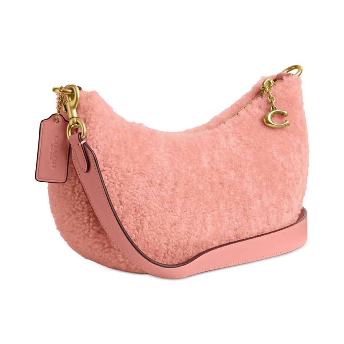 Mira Shearling Crescent Shoulder Bag