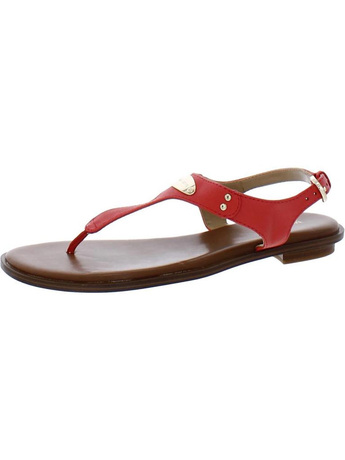 Womens Leather Toe-Post Slingback Sandals