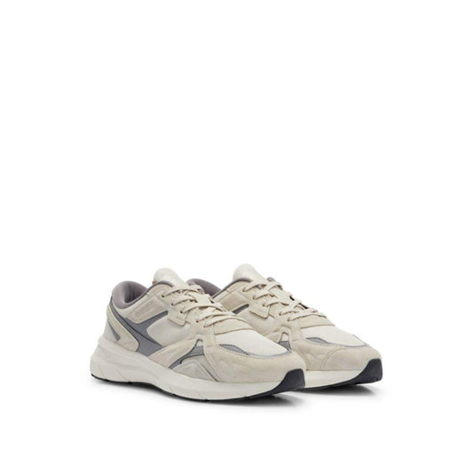 Mixed-material sneakers with suede and mesh