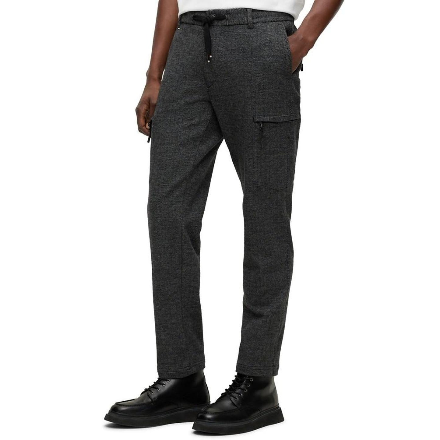 Men's Cargo Pockets Herringbone Trousers