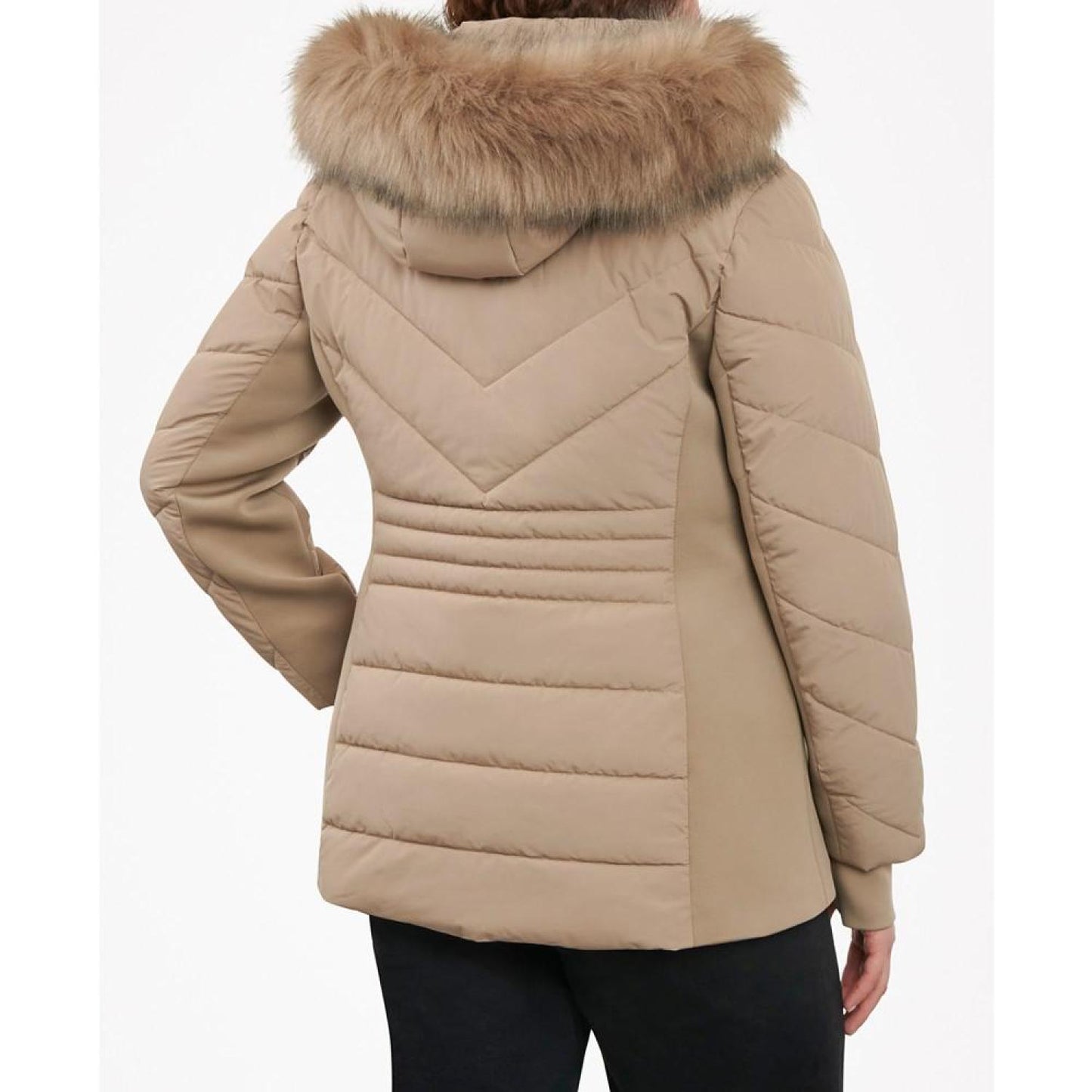 Women's Plus Size Faux-Fur-Trim Hooded Puffer Coat