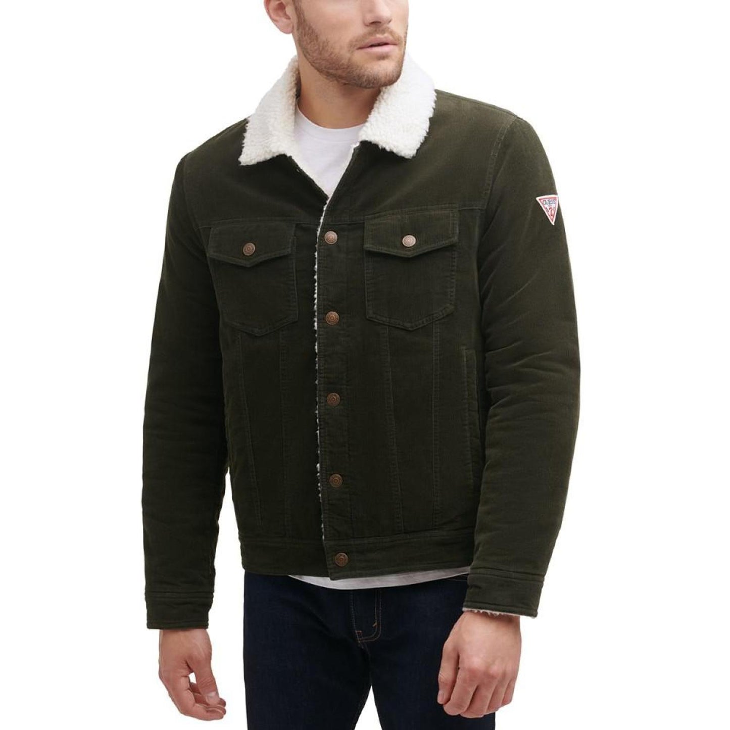 Men's Corduroy Bomber Jacket with Sherpa Collar