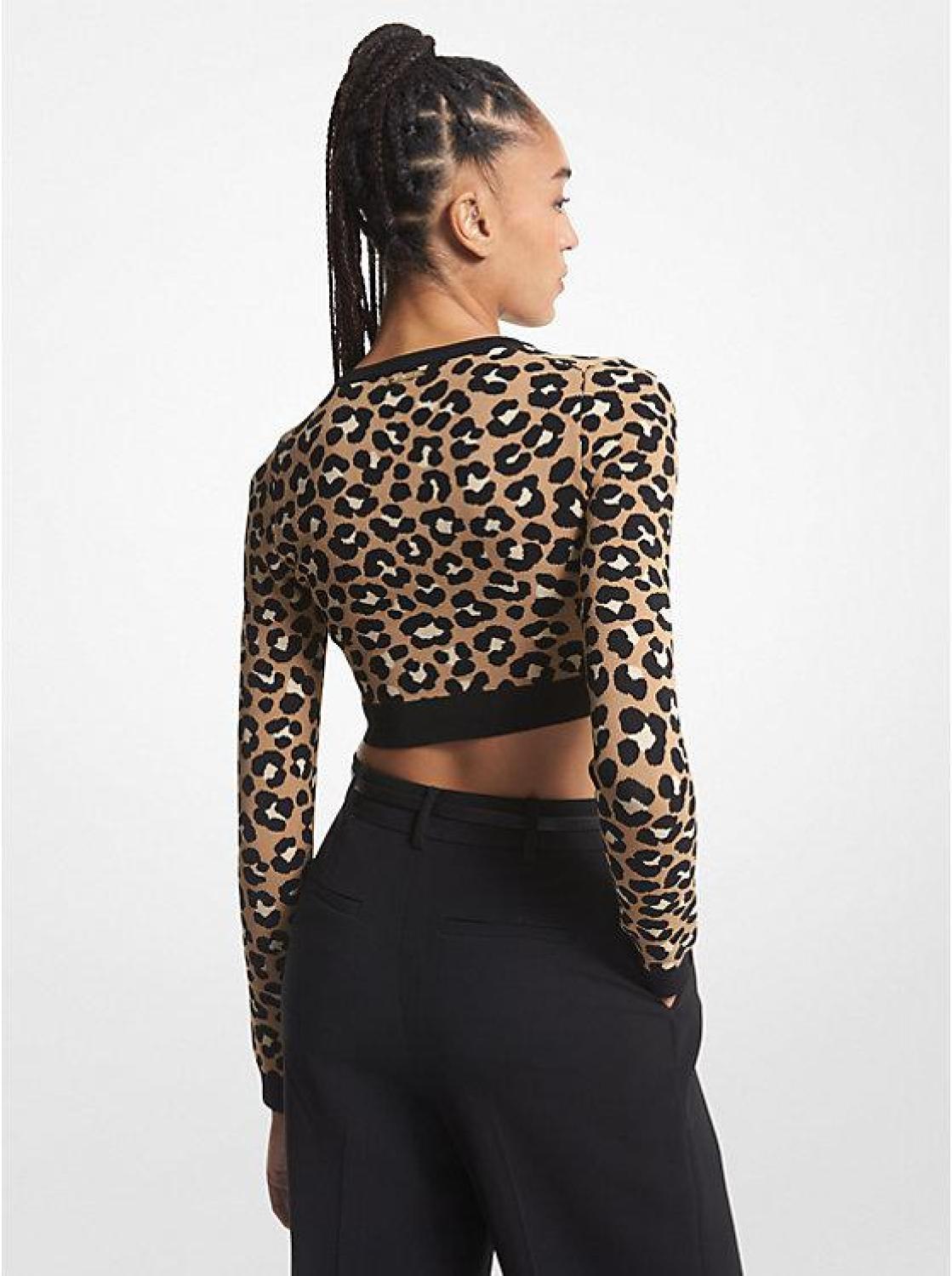 Leopard hot sale jacquard cardigan