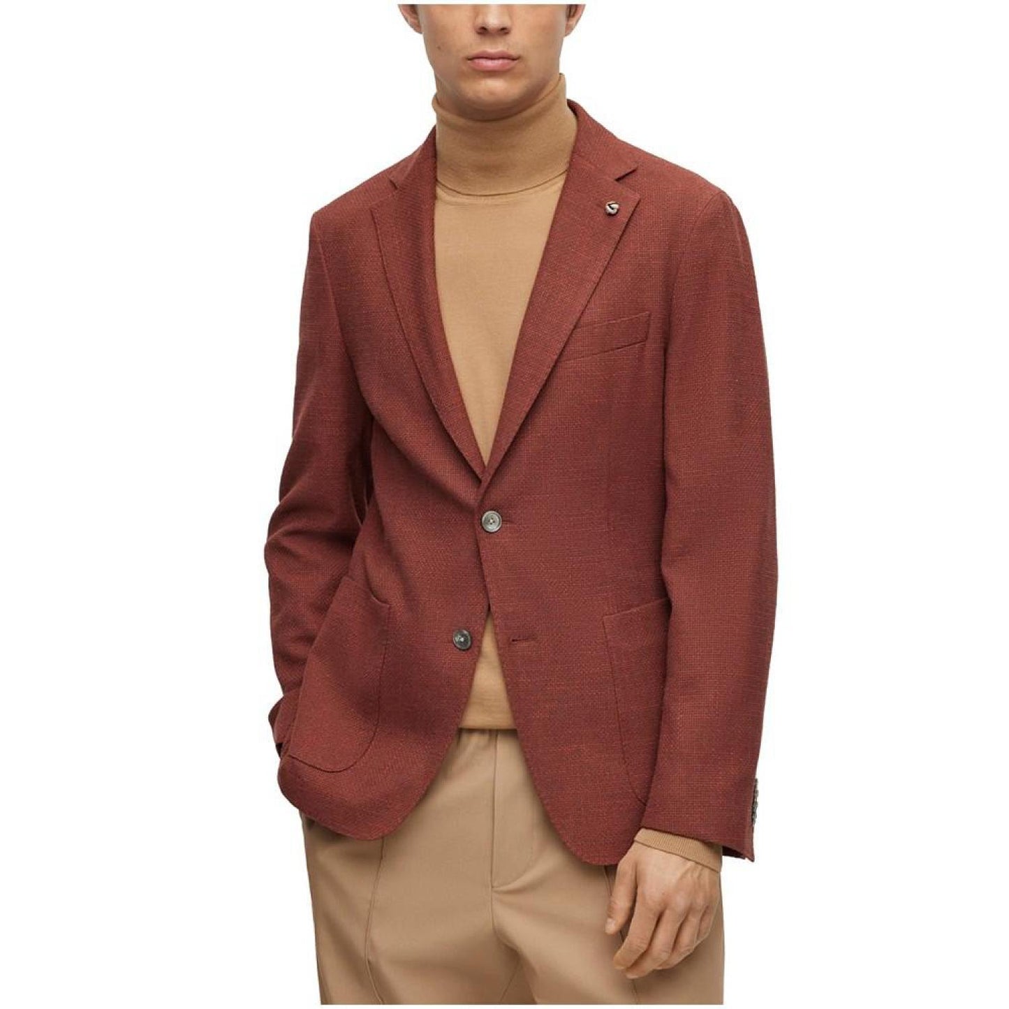 Men's Micro-Pattern Slim-Fit Jacket