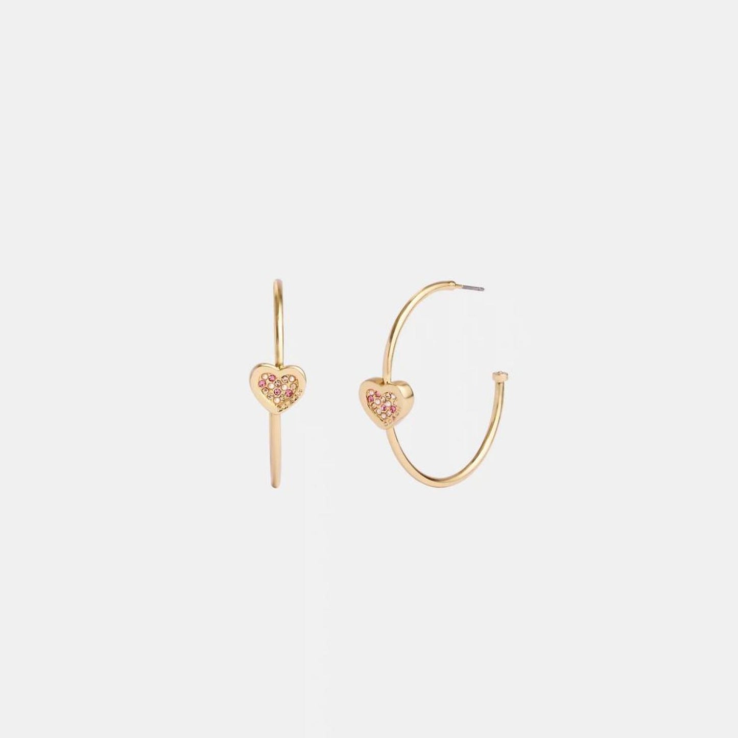 Coach Outlet Pavé Heart Hoop Earrings