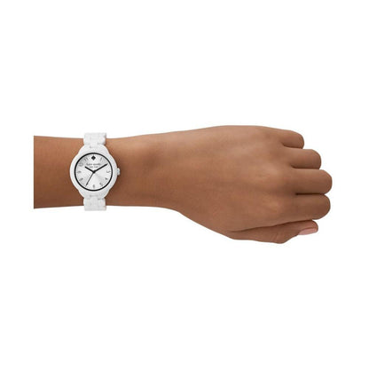 Women's Morningside Three Hand Quartz White Silicone Watch 34mm