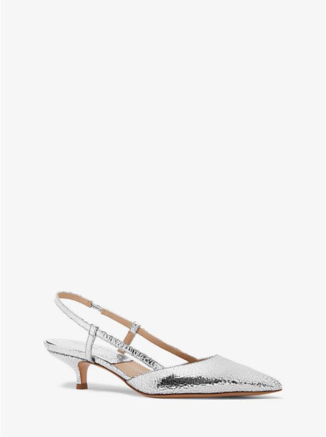 Hallie Crackled Metallic Leather Pump