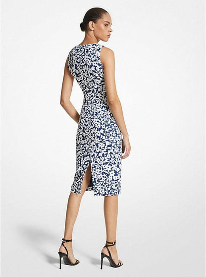 Floral Stretch Cady Sheath Dress