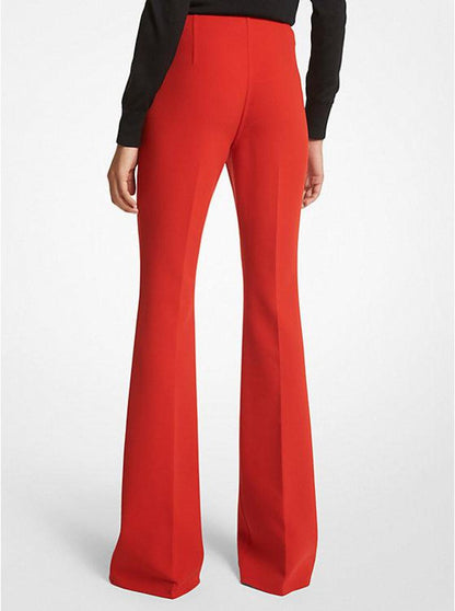 Brooke Double Face Stretch Wool Twill Flared Pants